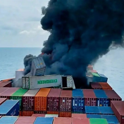 ICG Fights Fire on Drifting Cargo Ship off Kerala