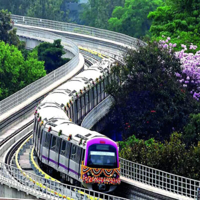 Bengaluru Pink Line Metro Work Progresses with Elevated Section Rail Testing