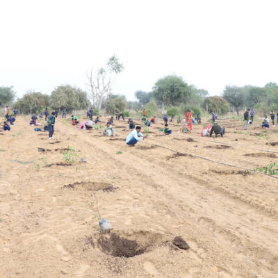 Delhi Minister Plants Trees with Students at Rajouri Garden