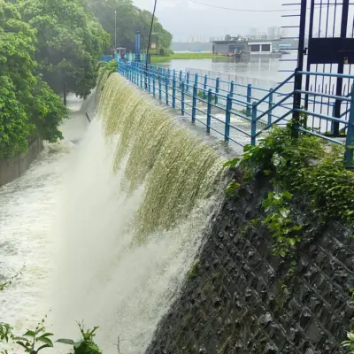 Mumbai's Powai Lake Overflows After Intense Monsoon Rains