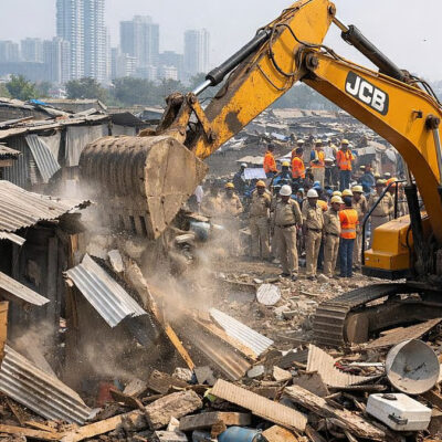 Mumbai Clears Encroachments From Mankhurd Government Land