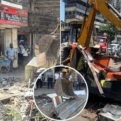 Mumbai Clears Illegal Shops In Dongri Drive