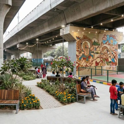 Delhi Flyover Redevelopment Adds Green Zones And Murals
