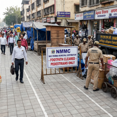 NMMC Hawker Crackdown Reclaims Footpaths Across City Zones