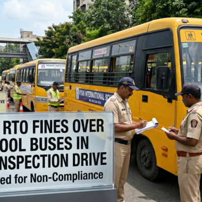 Mumbai RTO Fines Over 130 School Buses In Safety Inspection Drive