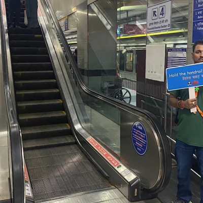 Delhi Metro Promotes Escalator Safety For Passengers