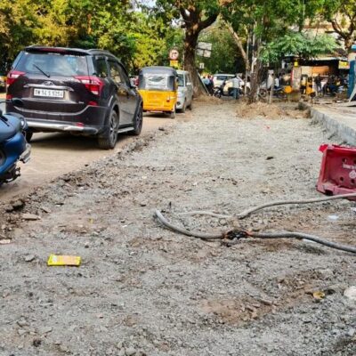 Chennai Tambaram Residents Flag Road Damage