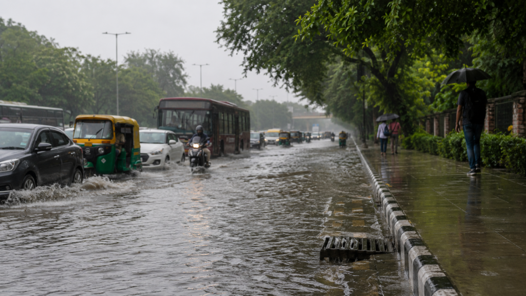 Delhi rain waterlogging