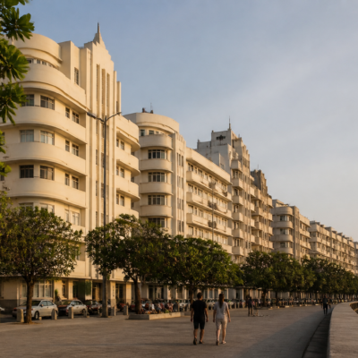 Mumbai's Art Deco buildings along Marine Drive, the city chosen to host the 2029 Art Deco International Conference