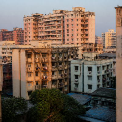 Pratiksha Nagar transitional camp buildings in Mumbai covered by an MHADA rehabilitation and redevelopment plan