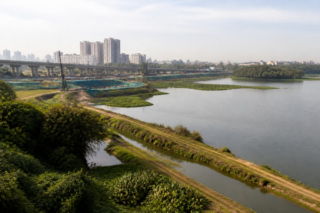 Hebbal Lake in Bengaluru, the site of a proposed tunnel being reviewed by the Karnataka High Court over possible effects on water inflow and outflow