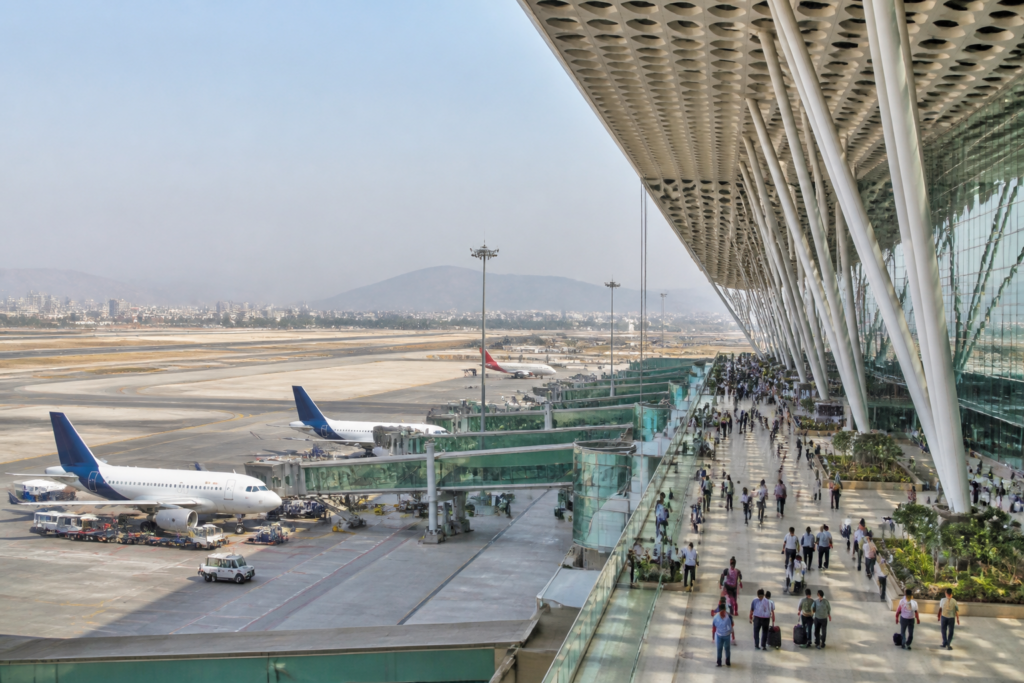 Navi Mumbai airport terminal representing the airport's milestone of handling three million passengers
