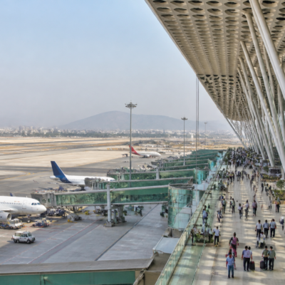 Navi Mumbai airport terminal representing the airport's milestone of handling three million passengers