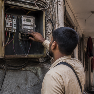 Torrent Power electricity meter inspection equipment in a Bhiwandi residential building