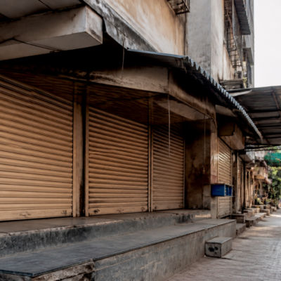 Meat shop shutters closed in Mira Bhayandar during the proposed two-day meat sale ban for Paryushan Parva