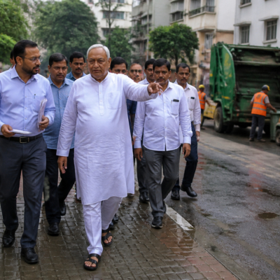 Krishna Byre Gowda inspecting waste management and civic infrastructure in east Bengaluru