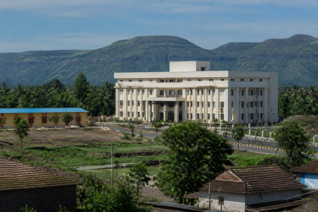 Palghar Zilla Parishad office representing the redistribution of supplementary development funds across talukas
