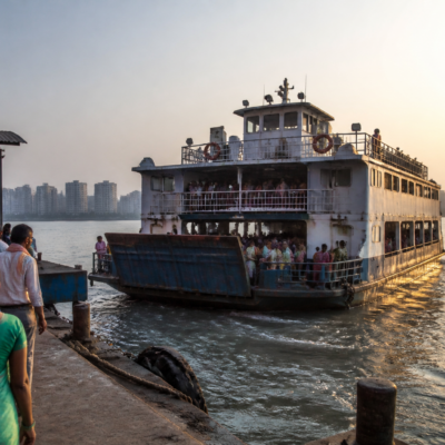 Ro-Ro ferry operating between Vasai and Bhayandar during the Velankanni festival period