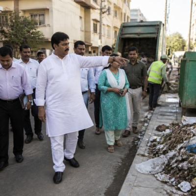 Karnataka minister Krishna Byre Gowda inspecting waste management and civic infrastructure in Bengaluru