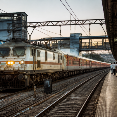 Mumbai-Palitana special train at a railway platform in Mumbai