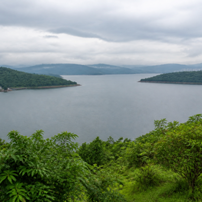 Mumbai reservoir catchment and lake water storage during the monsoon, representing Mumbai lake levels
