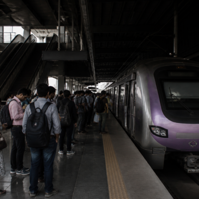 Pune Metro train stopped at a station during a power outage affecting the Pimpri-Chinchwad–Swargate corridor
