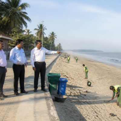 Rajodi Beach in Nalasopara West being inspected for cleanliness, safety and visitor facilities