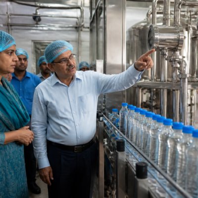 FSSAI food safety inspection at a packaged drinking water facility in West Bengal