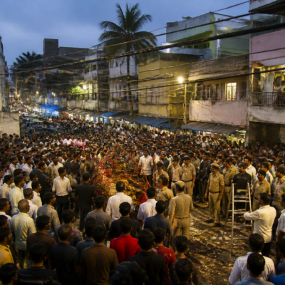 Dahihandi celebration area near Line Ali in Panvel where six people were injured in an electrocution incident