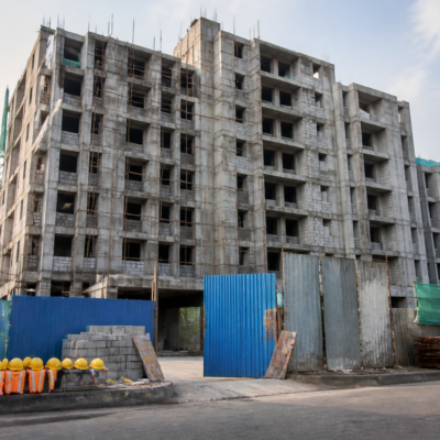Under-construction building in Bolinj, Virar, where a construction worker died after falling from the fifth floor