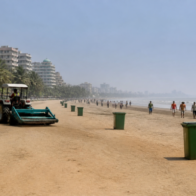 Rajodi Beach in Nalasopara West being inspected for cleanliness, visitor safety and tourism facilities