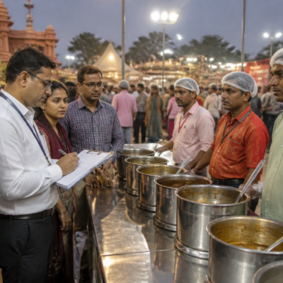 Maharashtra FDA festival food safety inspection at a public gathering in Maharashtra