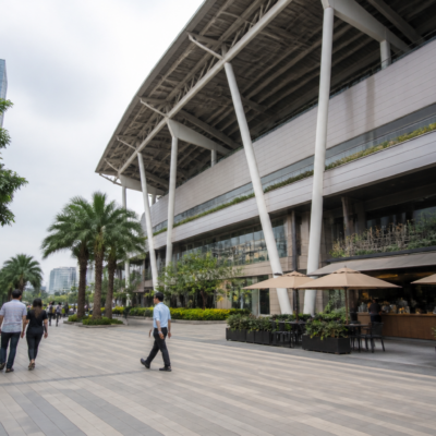 Mumbai Cricket Association premises in Bandra-Kurla Complex where the Maharashtra FDA issued notices to five food outlets over licensing arrangements