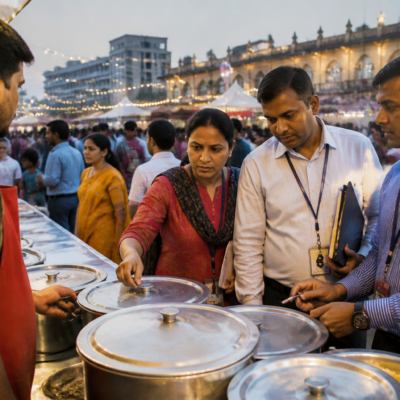 Food safety inspection at a public festival event in Maharashtra under the Maharashtra FDA food safety SOP