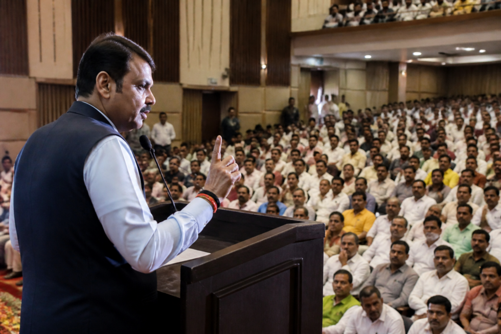 Raj Thackeray addressing MNS workers at Gadkari Rangayatan in Thane ahead of Ganeshotsav