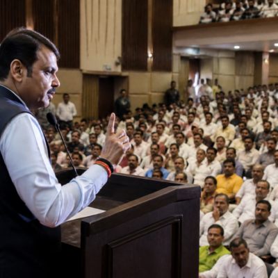 Raj Thackeray addressing MNS workers at Gadkari Rangayatan in Thane ahead of Ganeshotsav