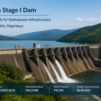 Umiam Stage I Dam in Meghalaya with surrounding hills as seen for seismic safety study tender