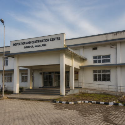 Exterior of Inspection and Certification Centre building in Dimapur, Nagaland for operation and maintenance tender