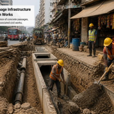 Urban drainage system improvement work near Durairaj General Store in F/North Ward Mumbai