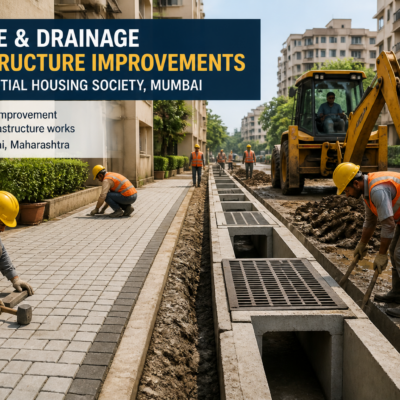 Drainage and passage improvement civil works at Vikrant Nagar Housing Society Borivali West Mumbai