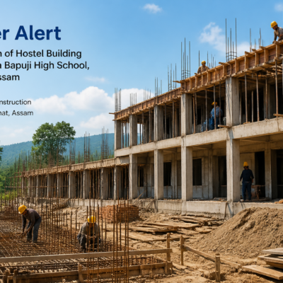 Construction site of hostel building at Nabhanga Bapuji High School in Golaghat, Assam
