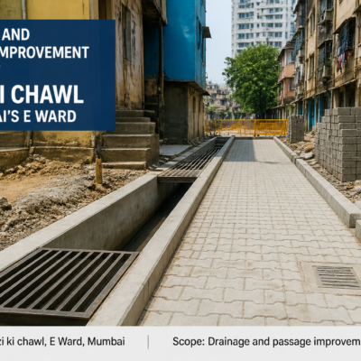 Drainage and passage improvement works at Kazi ki chawl in Mumbai’s E Ward