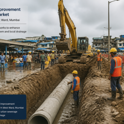 Drain improvement civil works underway at Khardanda Fish Market in Mumbai’s H West Ward