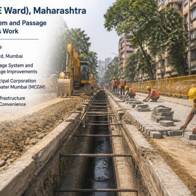 Urban drainage and passage improvement works under construction in Mumbai's E Ward