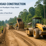 Construction of ICBP road at Khwirani Nepaligaon village in Assam showing rural roadwork and machinery