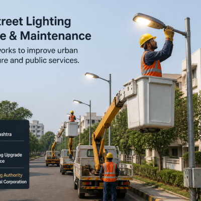 Electrical infrastructure maintenance and street lighting upgrade work in Anandnagar Pune under government tender