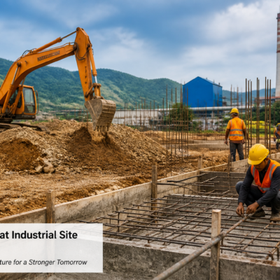 Civil works construction site representing Manipur Food Industries Corporation Limited infrastructure development