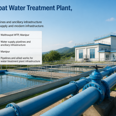 Infrastructure works for Waithoupat Water Treatment Plant supply lines in Imphal under construction