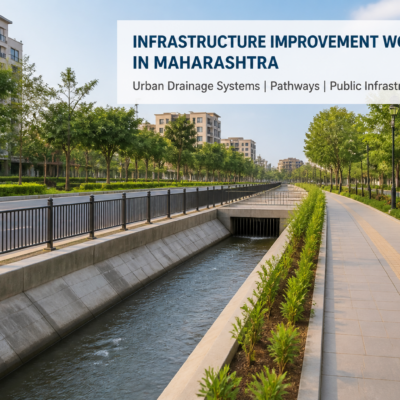 Urban pathways and drainage system improvement works in Maharashtra city area