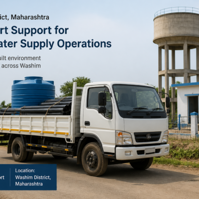 Government vehicle for rural water supply operations in Maharashtra's Karnja Washim sub division
